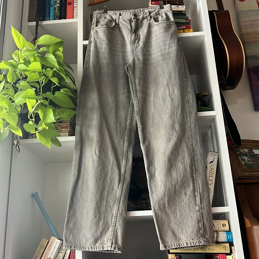 Zara wide leg slouch mid rise jeans